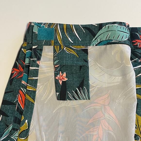 Rip Skirt Hawaii Vintage Bali Jungle Skirt Womens Large Green Tropical Floral - Picture 6 of 10